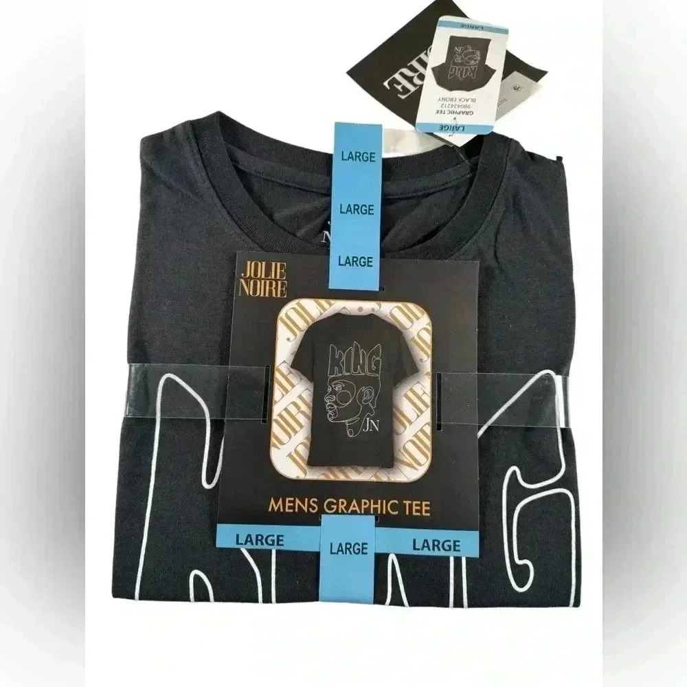 Jolie Noire Men's Black History Graphic Print Short Sleeve Large Crewneck Tee